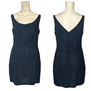 Esprit Dress sz 11 Vintage Linen Y2K Mini Dress Navy Size 11